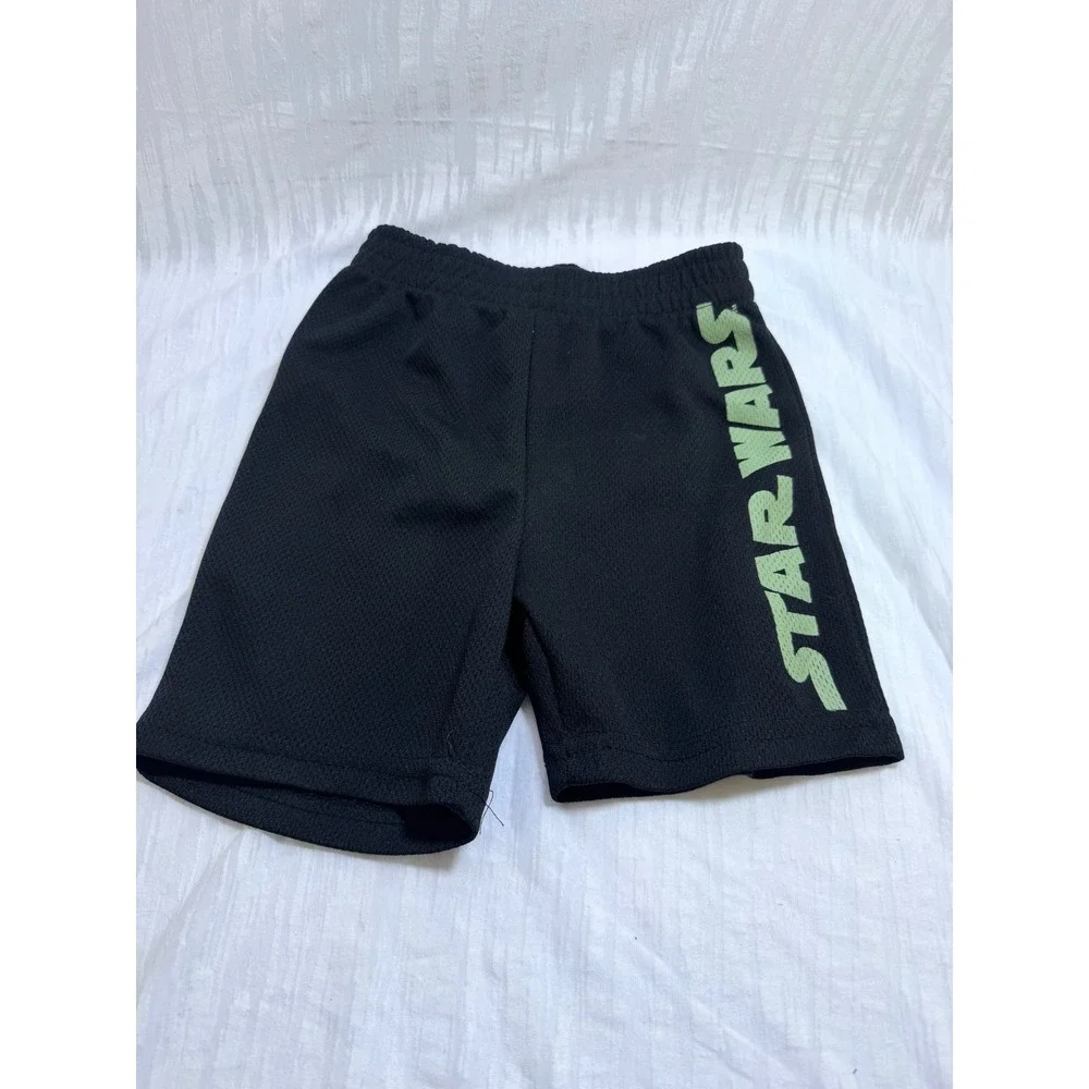 Kids Star Wars Grogu Baby Yoda 3pc Set 2 T-Shirts &‎ Mesh Shorts Size 6 M
